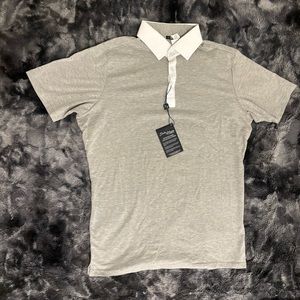 State & Liberty Athletic Fit Grey Polo
